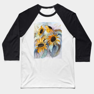 Loose semi-abstract sunflower painting Baseball T-Shirt